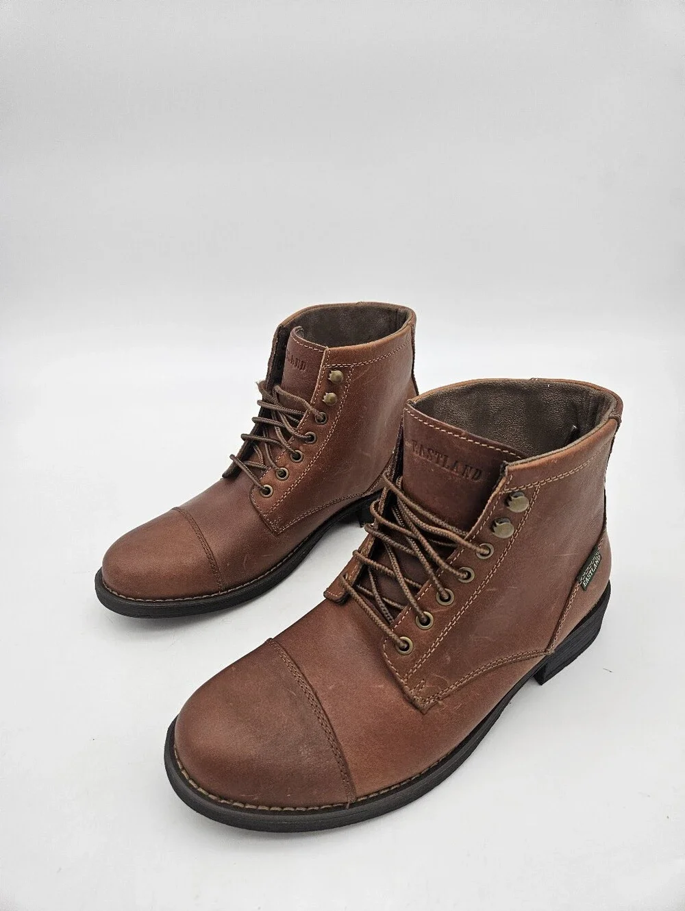 Eastland High Fidelity Boots Mens Brown Leather Ankle Combat Lace Up Size 10D